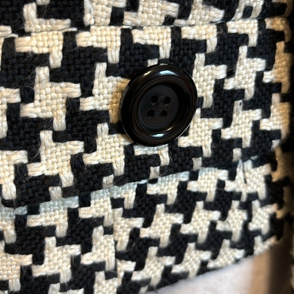 🔥SALE🔥 Liz Clairborne Houndstooth Black/White Jacket size 14P - Picture 3 of 8